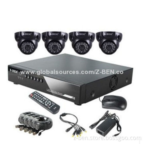 CCTV H.264 DIY DVR Kit with 4-channel DVR, 4 Cameras and 1/3-inch Color Sony/Sharp CCD